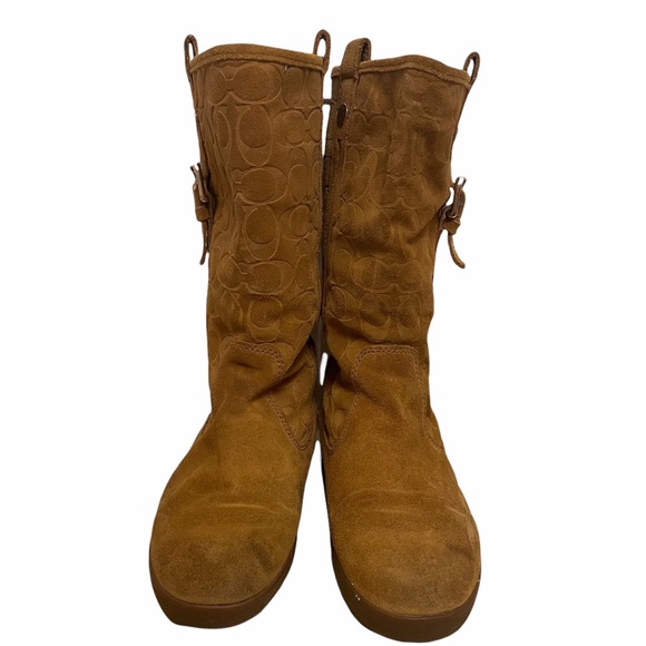 Coach Suede Signature Tulip Winter Boots - Tan - Picture 3 of 13